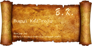 Bugyi Károly névjegykártya