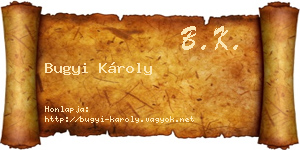 Bugyi Károly névjegykártya