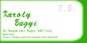 karoly bugyi business card